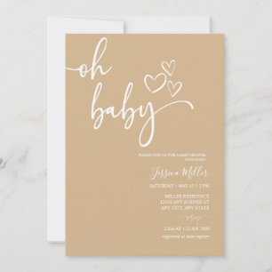 Oh Baby Gender Neutral Baby Shower invitations