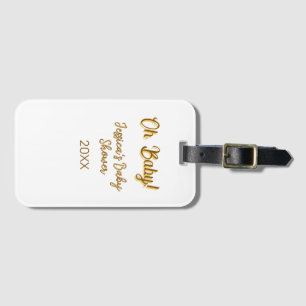 oh baby gender neutral baby shower orange golden n luggage tag
