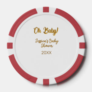oh baby gender neutral baby shower orange golden n poker chips