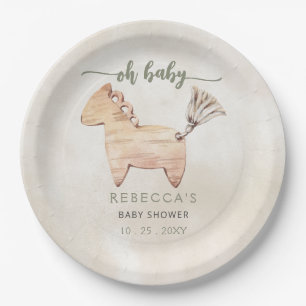 Oh Baby Gender Neutral Boho Baby Shower Invitation Paper Plate