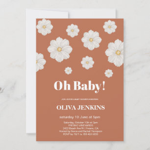 Oh Baby Gender Neutral Daisy Baby Shower Invitation
