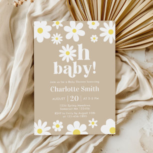 Oh Baby Gender Neutral Daisy Baby Shower Invitation