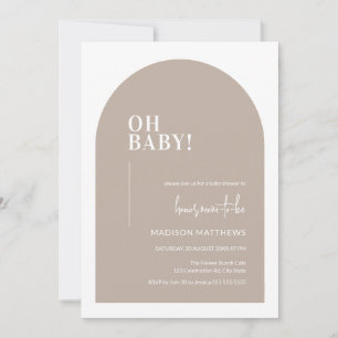 Oh Baby Gender Neutral Minimal Arch Baby Shower Invitation