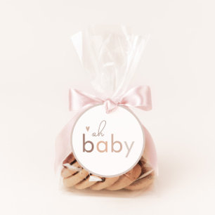 Oh Baby Gender Neutral Modern Baby Shower Classic Round Sticker