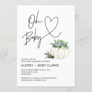 Oh Baby Gender Neutral Shower Thanksgiving Fall Invitation