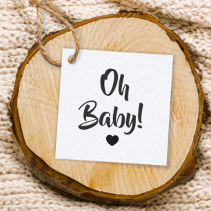 Oh Baby Gift Tag, Baby Shower Tags, Kraft Favour Tags