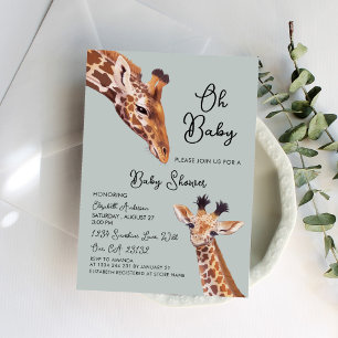 Oh Baby Giraffe Baby Shower  Invitation