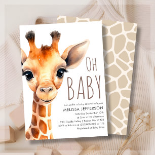 Oh Baby Giraffe Baby Shower Invitation