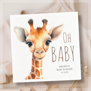 Oh Baby Giraffe Baby Shower  Napkin