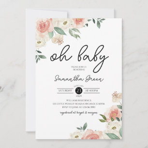 Oh Baby Girl Baby Shower Invitation