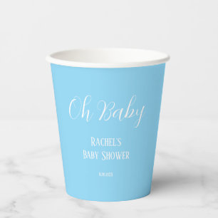 Oh Baby Girl Boy Baby Shower Daughter Son Blue  Paper Cups