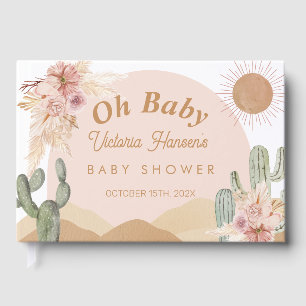 Oh Baby Girl Desert Baby Shower Southwestern Boho Guest Book