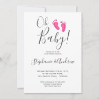 Oh Baby Girl Pink Feet Couples Baby Shower