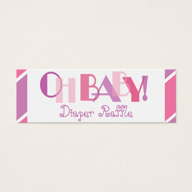 Oh Baby Girl Pink Modern Diaper Raffle (Front)
