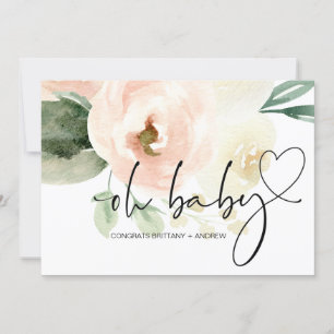 Oh Baby Girl Shower New Mom Congratulations Pink Card