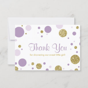 Oh Baby Girl, Thank You Card, Faux Glitter