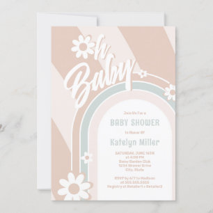 Oh Baby Groovy Daisy Shower Invitation
