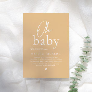 Oh Baby   Groovy Yellow Spring Floral Baby Shower Invitation