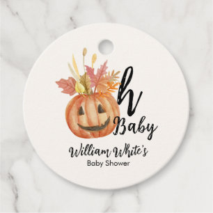 Oh Baby! Halloween Fall Pumpkin Leave Baby Shower Favour Tags