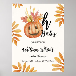 Oh Baby! Halloween Fall Pumpkin Leave Welcome Sign