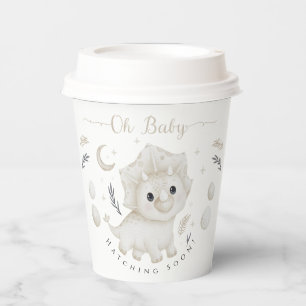 Oh Baby Hatching Soon Dinosaur Baby Shower Paper Cups