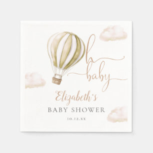 Oh Baby Hot Air Balloon Gender Neutral Baby Shower Napkin