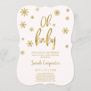 Oh Baby it's cold outside winter baby girl Invitation