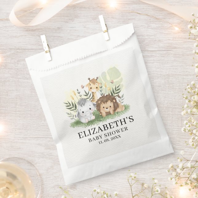 Oh Baby Jungle Animals Baby Shower Favour Bags (Clipped)