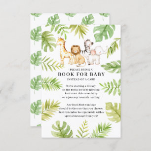 Oh Baby Jungle Baby Shower Book for Baby  Enclosur Enclosure Card