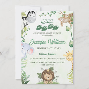 Oh Baby Jungle Baby Shower Invitation