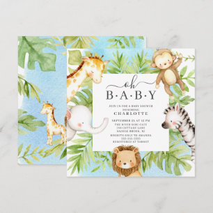 Oh Baby Jungle Baby Shower  Invitation