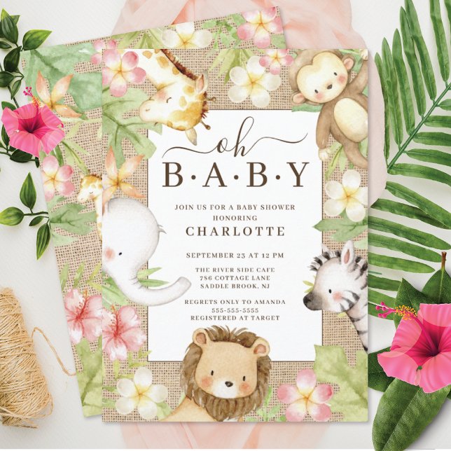 Oh Baby Jungle Baby Shower  Invitation (Creator Uploaded)