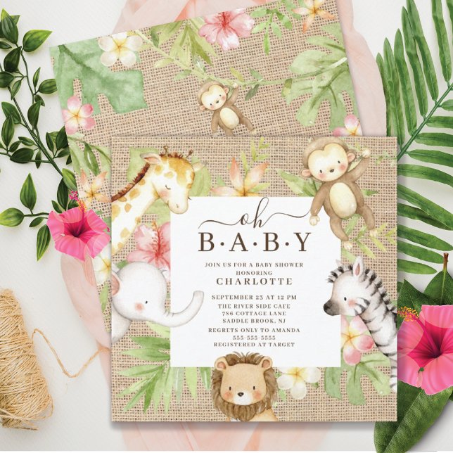 Oh Baby Jungle Baby Shower  Invitation (Creator Uploaded)