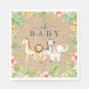 Oh Baby Jungle Baby Shower Paper Napkins