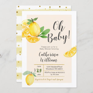 Oh Baby Lemon Baby Shower Invitation