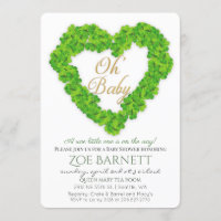 Oh Baby Lucky Clover Baby Shower Invitation
