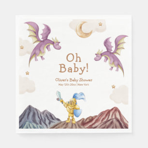 Oh Baby Medieval Fairytale Dragon Boy Baby Shower  Napkin