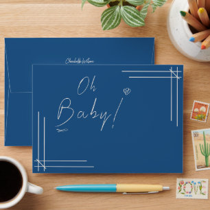 Oh Baby! Minimalist Baby Shower Gender Neutral Envelope