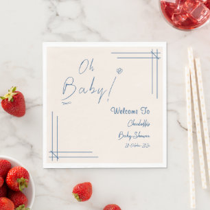 Oh Baby! Minimalist Baby Shower Gender Neutral Napkin