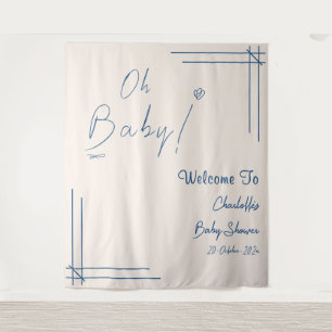 Oh Baby! Minimalist Baby Shower Gender Neutral Tapestry