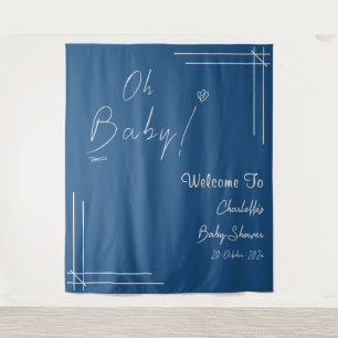 Oh Baby! Minimalist Baby Shower Gender Neutral Tapestry