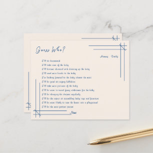 Oh Baby! Minimalist Baby Shower Guess Who Game