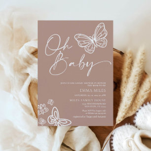 Oh Baby Minimalist Baby Shower Invitation