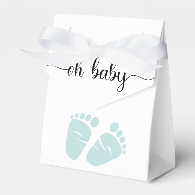 Oh Baby Mint Feet Baby Shower Favour Box (Front Side)