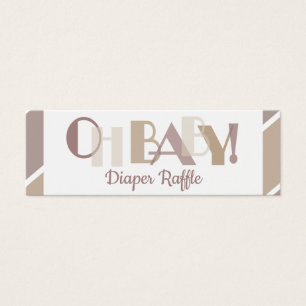 Oh Baby Mocha Modern Typography Diaper Raffle