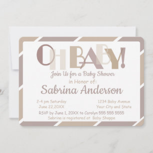 Oh Baby Mocha Modern Whimsical Baby Shower Invitation