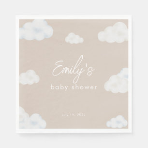 Oh Baby Modern Beige Cloud Baby Shower Napkin