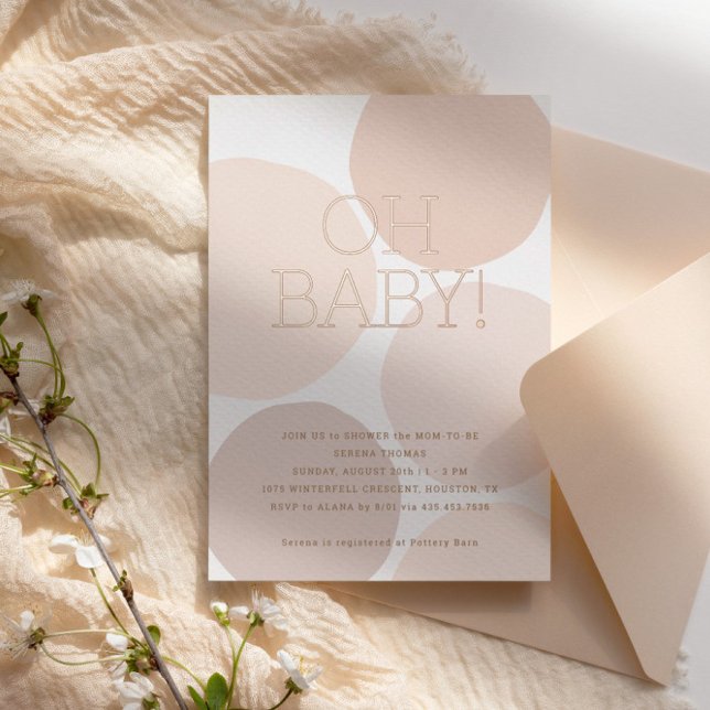 OH BABY! Modern Blush Polka Dot Baby Shower (Creator Uploaded)