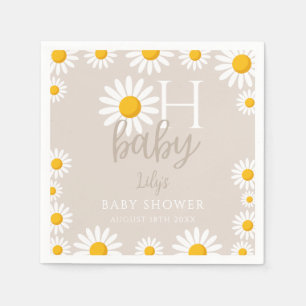 Oh Baby Modern Daisy Gender Neutral Baby Shower Napkin