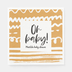 Oh baby! modern graphic baby shower party napkin